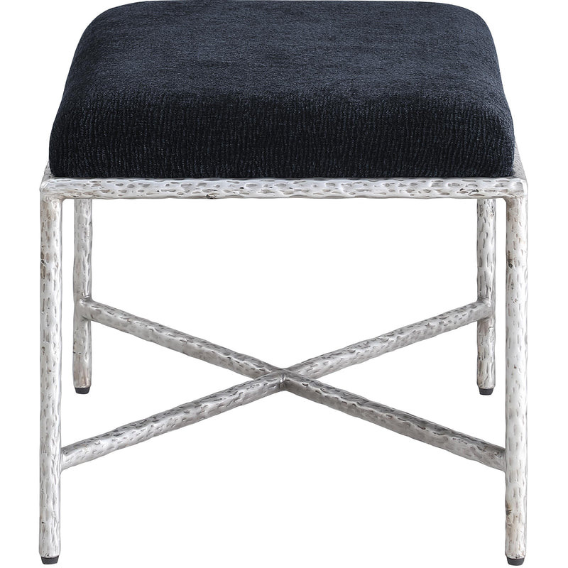 Meridian Valley Black Chenille Fabric Bench IMAGE 4