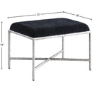Meridian Valley Black Chenille Fabric Bench IMAGE 6