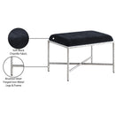 Meridian Valley Black Chenille Fabric Bench IMAGE 7