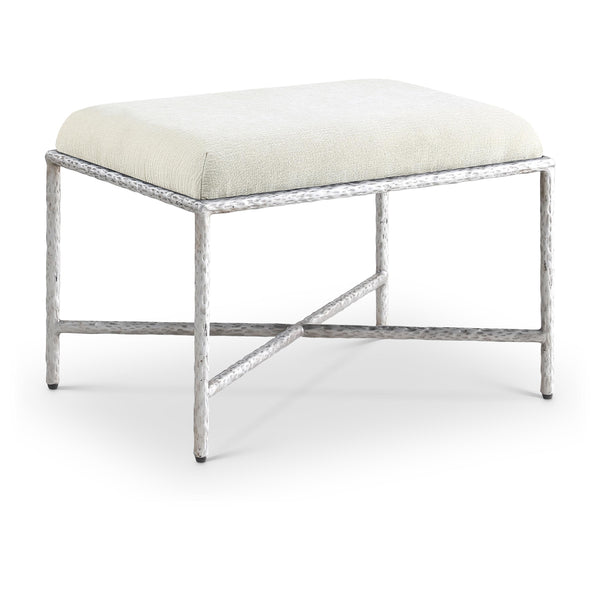 Meridian Valley Cream Chenille Fabric Bench IMAGE 1