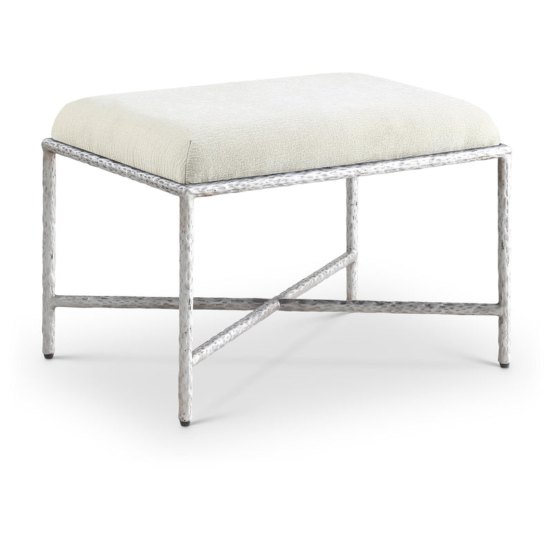 Meridian Valley Cream Chenille Fabric Bench IMAGE 1