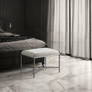 Meridian Valley Cream Chenille Fabric Bench IMAGE 2