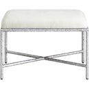 Meridian Valley Cream Chenille Fabric Bench IMAGE 3