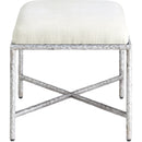 Meridian Valley Cream Chenille Fabric Bench IMAGE 4