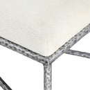 Meridian Valley Cream Chenille Fabric Bench IMAGE 5