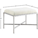 Meridian Valley Cream Chenille Fabric Bench IMAGE 6