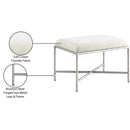 Meridian Valley Cream Chenille Fabric Bench IMAGE 7