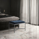 Meridian Valley Navy Chenille Fabric Bench IMAGE 2