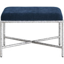 Meridian Valley Navy Chenille Fabric Bench IMAGE 3