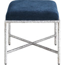 Meridian Valley Navy Chenille Fabric Bench IMAGE 4