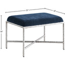 Meridian Valley Navy Chenille Fabric Bench IMAGE 6