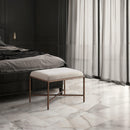 Meridian Valley Beige Chenille Fabric Bench IMAGE 2