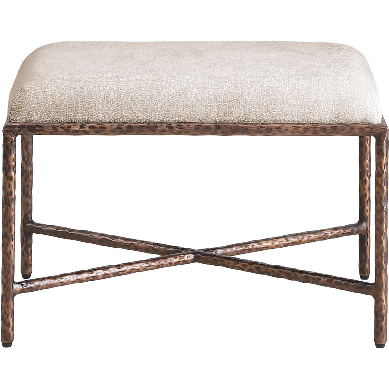 Meridian Valley Beige Chenille Fabric Bench IMAGE 3