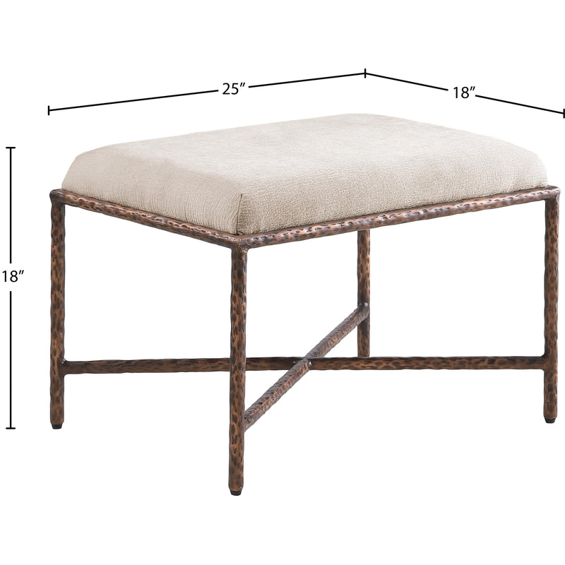 Meridian Valley Beige Chenille Fabric Bench IMAGE 6