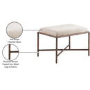 Meridian Valley Beige Chenille Fabric Bench IMAGE 7