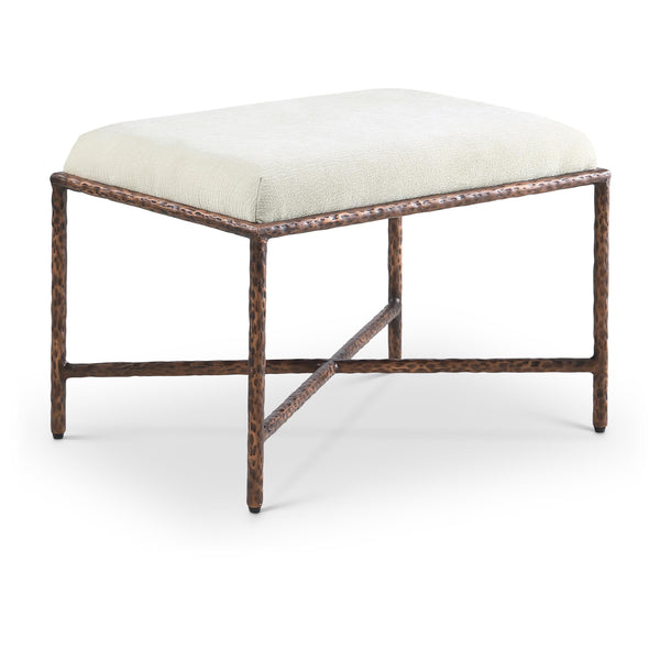 Meridian Valley Cream Chenille Fabric Bench IMAGE 1