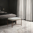 Meridian Valley Cream Chenille Fabric Bench IMAGE 2