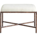 Meridian Valley Cream Chenille Fabric Bench IMAGE 3