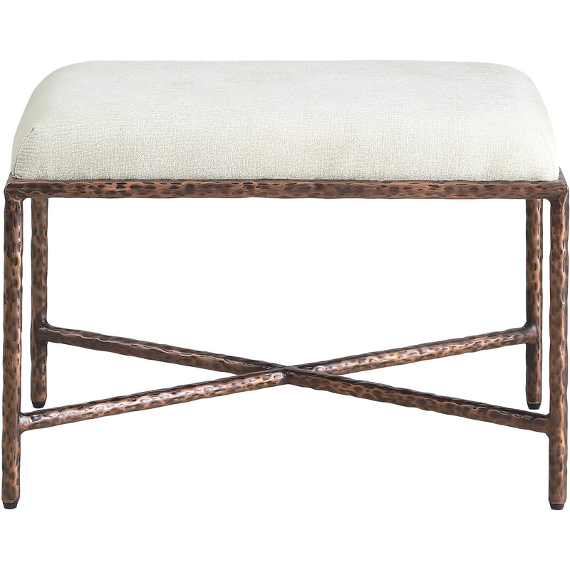 Meridian Valley Cream Chenille Fabric Bench IMAGE 3