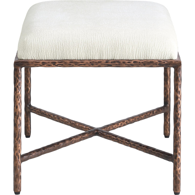 Meridian Valley Cream Chenille Fabric Bench IMAGE 4