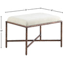 Meridian Valley Cream Chenille Fabric Bench IMAGE 6