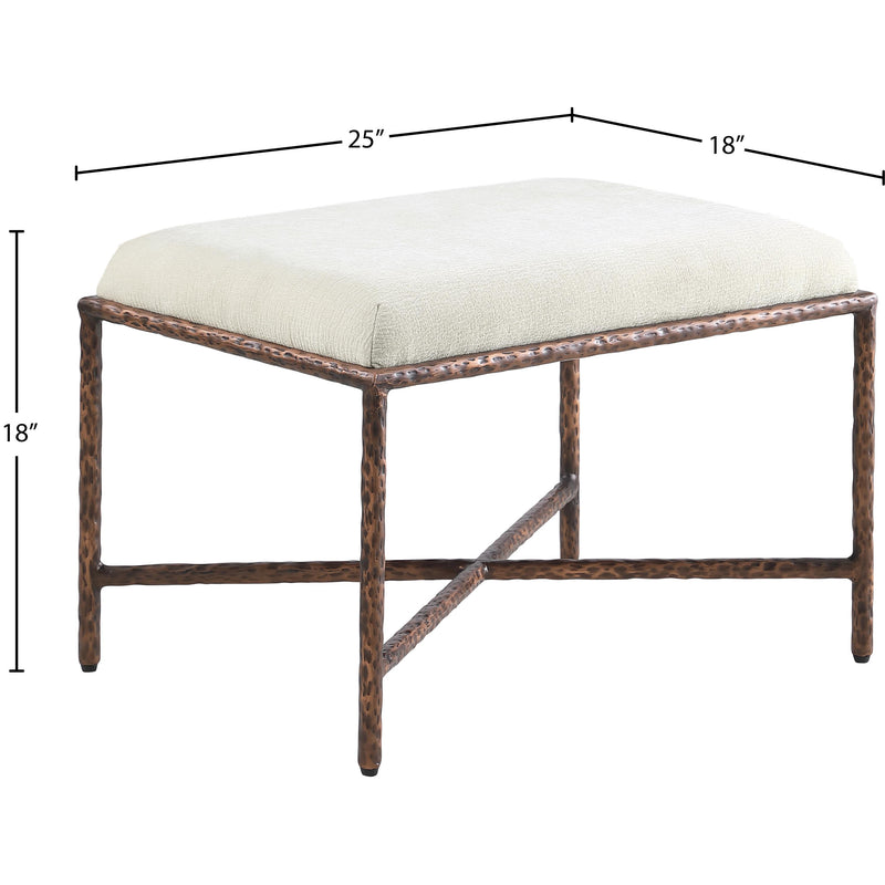 Meridian Valley Cream Chenille Fabric Bench IMAGE 6