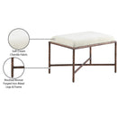 Meridian Valley Cream Chenille Fabric Bench IMAGE 7