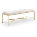 Meridian Valley Beige Chenille Fabric Bench IMAGE 1