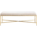 Meridian Valley Beige Chenille Fabric Bench IMAGE 3