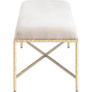 Meridian Valley Beige Chenille Fabric Bench IMAGE 4