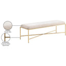 Meridian Valley Beige Chenille Fabric Bench IMAGE 7