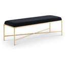 Meridian Valley Black Chenille Fabric Bench IMAGE 1