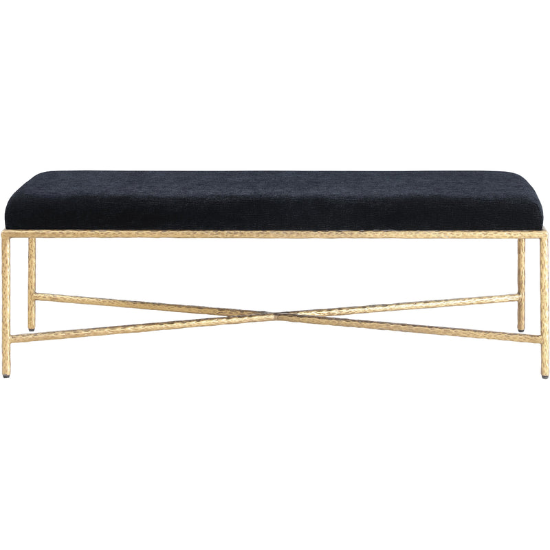 Meridian Valley Black Chenille Fabric Bench IMAGE 3