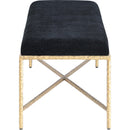 Meridian Valley Black Chenille Fabric Bench IMAGE 4