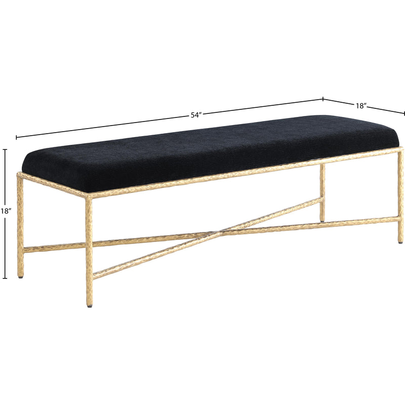 Meridian Valley Black Chenille Fabric Bench IMAGE 6