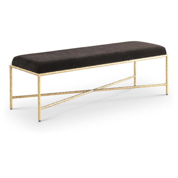 Meridian Valley Brown Chenille Fabric Bench IMAGE 1