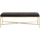 Meridian Valley Brown Chenille Fabric Bench IMAGE 3