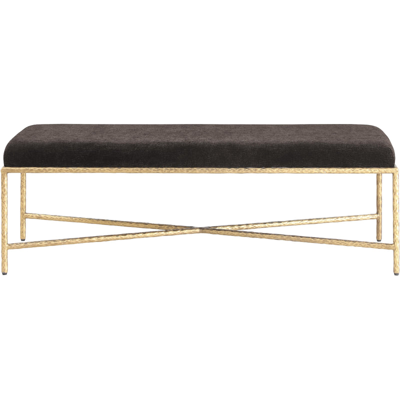 Meridian Valley Brown Chenille Fabric Bench IMAGE 3