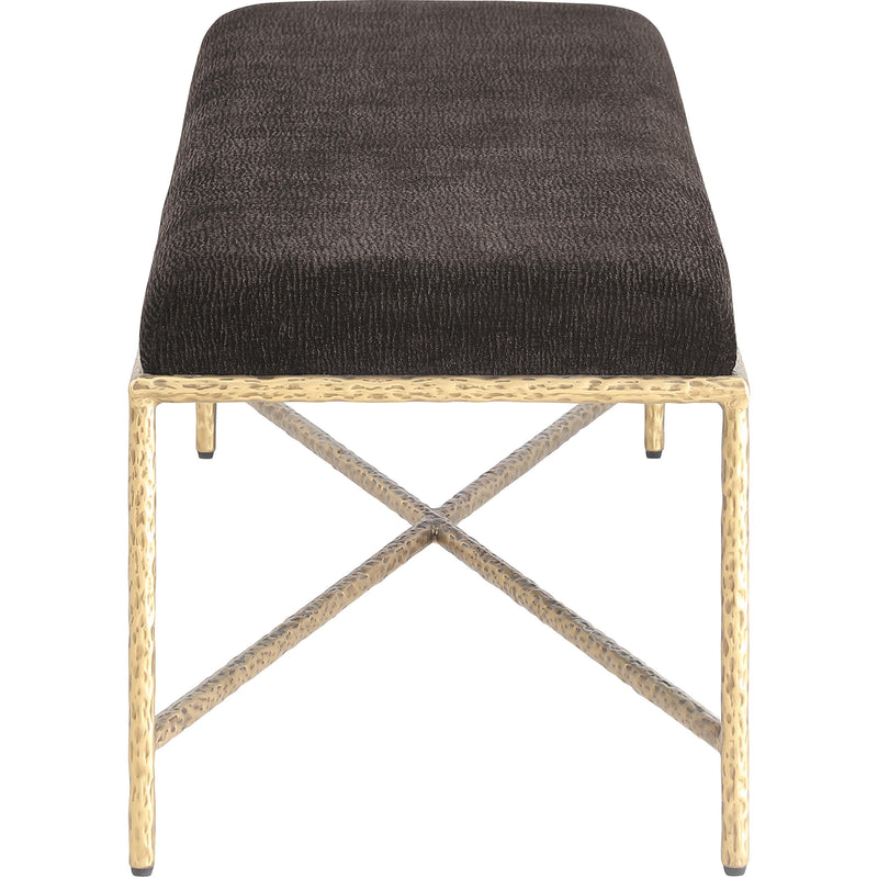 Meridian Valley Brown Chenille Fabric Bench IMAGE 4
