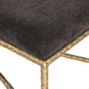 Meridian Valley Brown Chenille Fabric Bench IMAGE 5