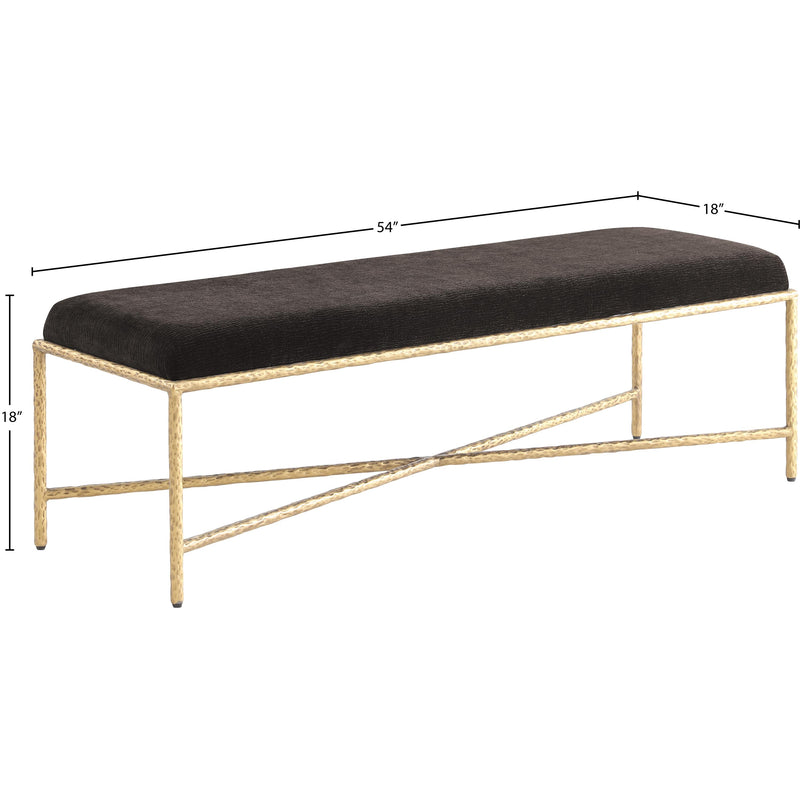 Meridian Valley Brown Chenille Fabric Bench IMAGE 6