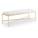 Meridian Valley Cream Chenille Fabric Bench IMAGE 1