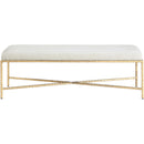 Meridian Valley Cream Chenille Fabric Bench IMAGE 3