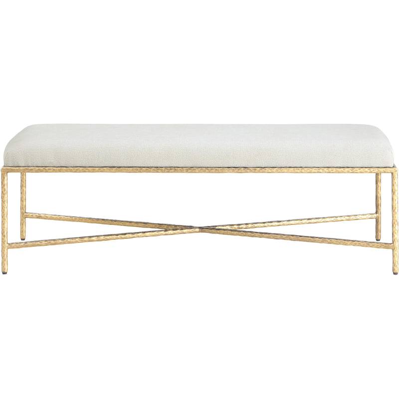 Meridian Valley Cream Chenille Fabric Bench IMAGE 3