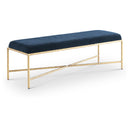 Meridian Valley Navy Chenille Fabric Bench IMAGE 1