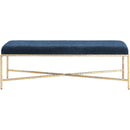 Meridian Valley Navy Chenille Fabric Bench IMAGE 3