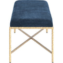 Meridian Valley Navy Chenille Fabric Bench IMAGE 4