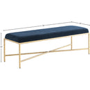Meridian Valley Navy Chenille Fabric Bench IMAGE 6