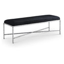Meridian Valley Black Chenille Fabric Bench IMAGE 1