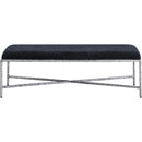 Meridian Valley Black Chenille Fabric Bench IMAGE 3
